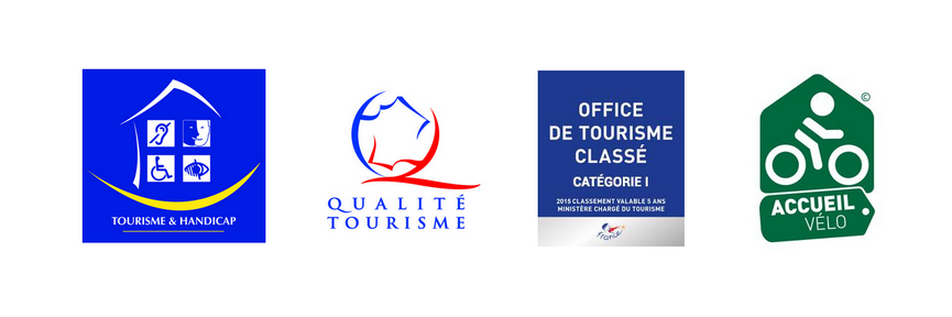 logos tourisme et handicap, qualité tourisme, catégorie 1, label vélo