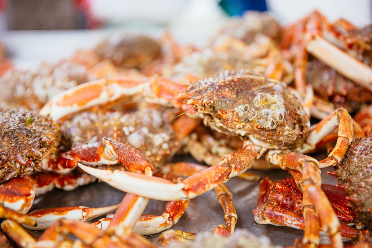 Crabes sur le marché Saint Sauveur de Caen