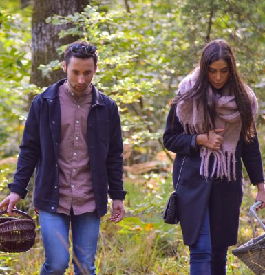 Cueillir des champignons en forêt