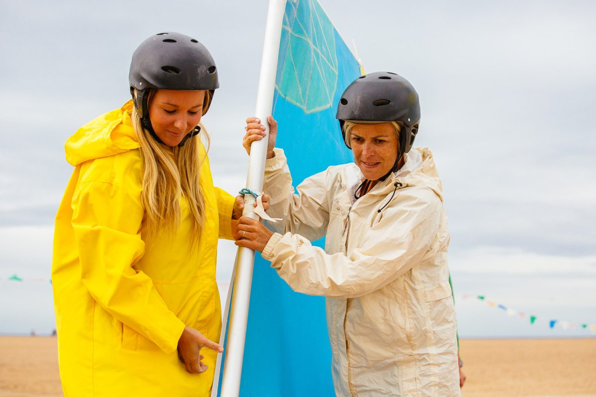 char à voile sur la plage de Ouistreham
