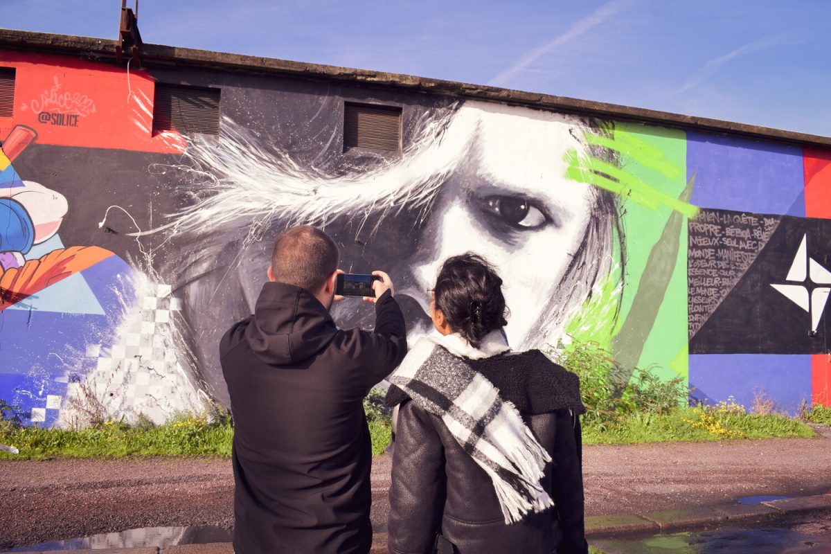 Fresque Street art Orelsan sur la Presqu'ile de Caen