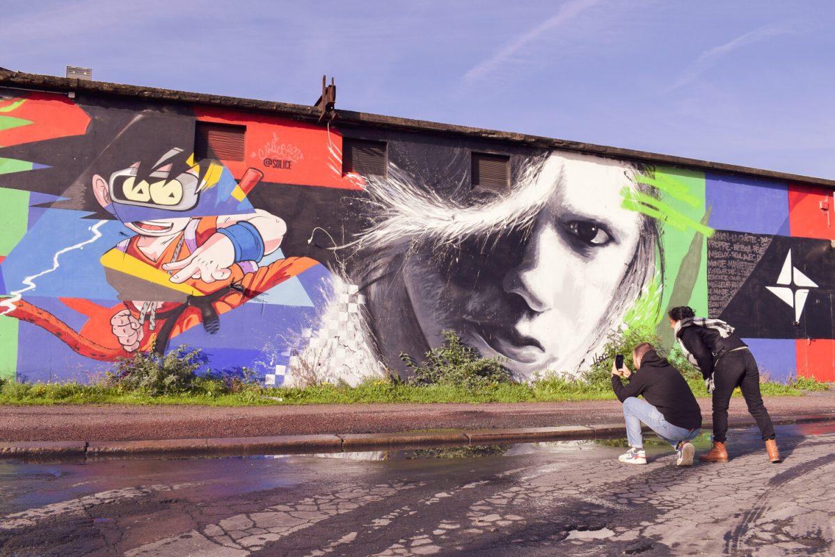 Fresque Street art Orelsan sur la Presqu'ile de Caen