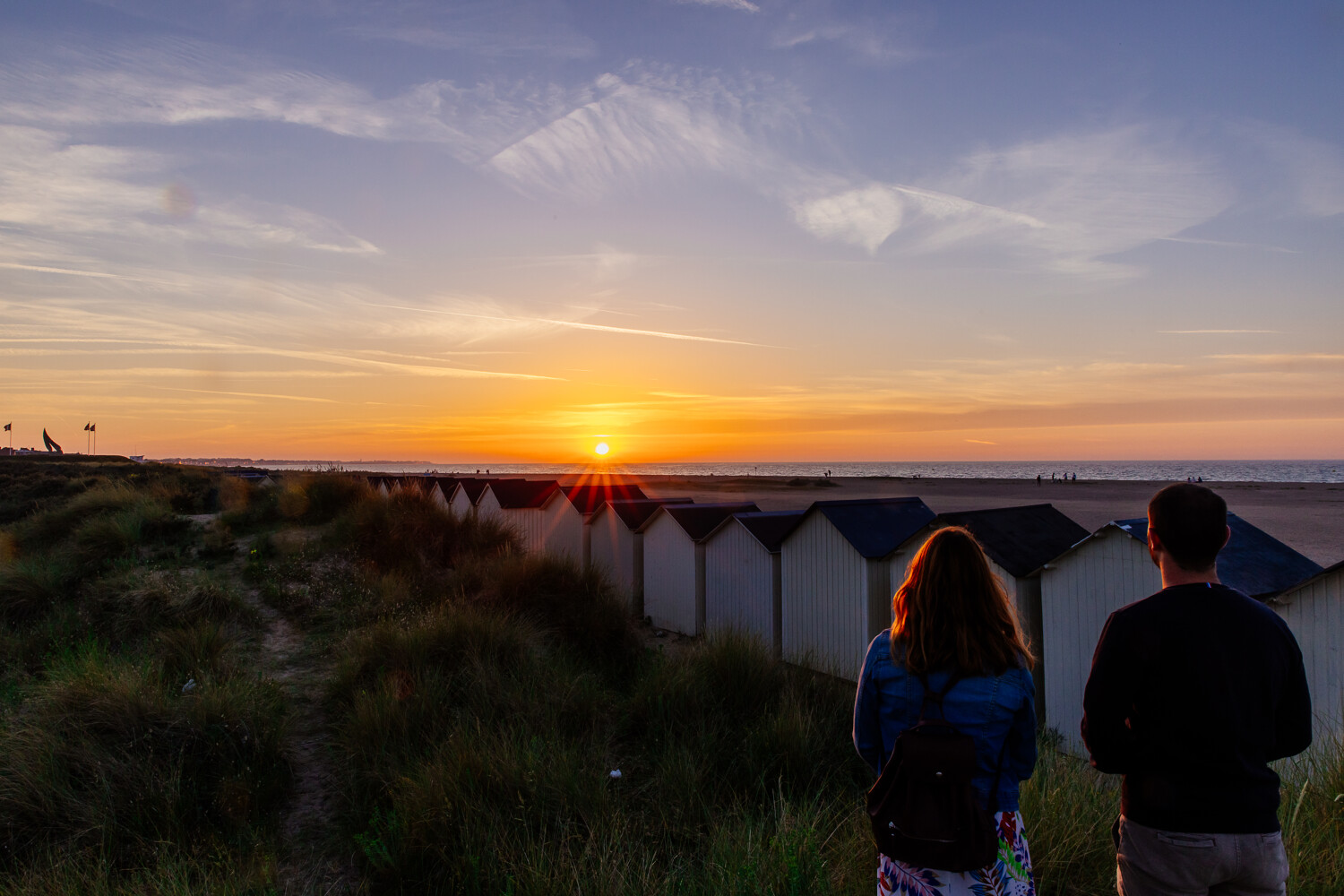Coucher de soleil sur la plage de Ouistreham Riva Bella