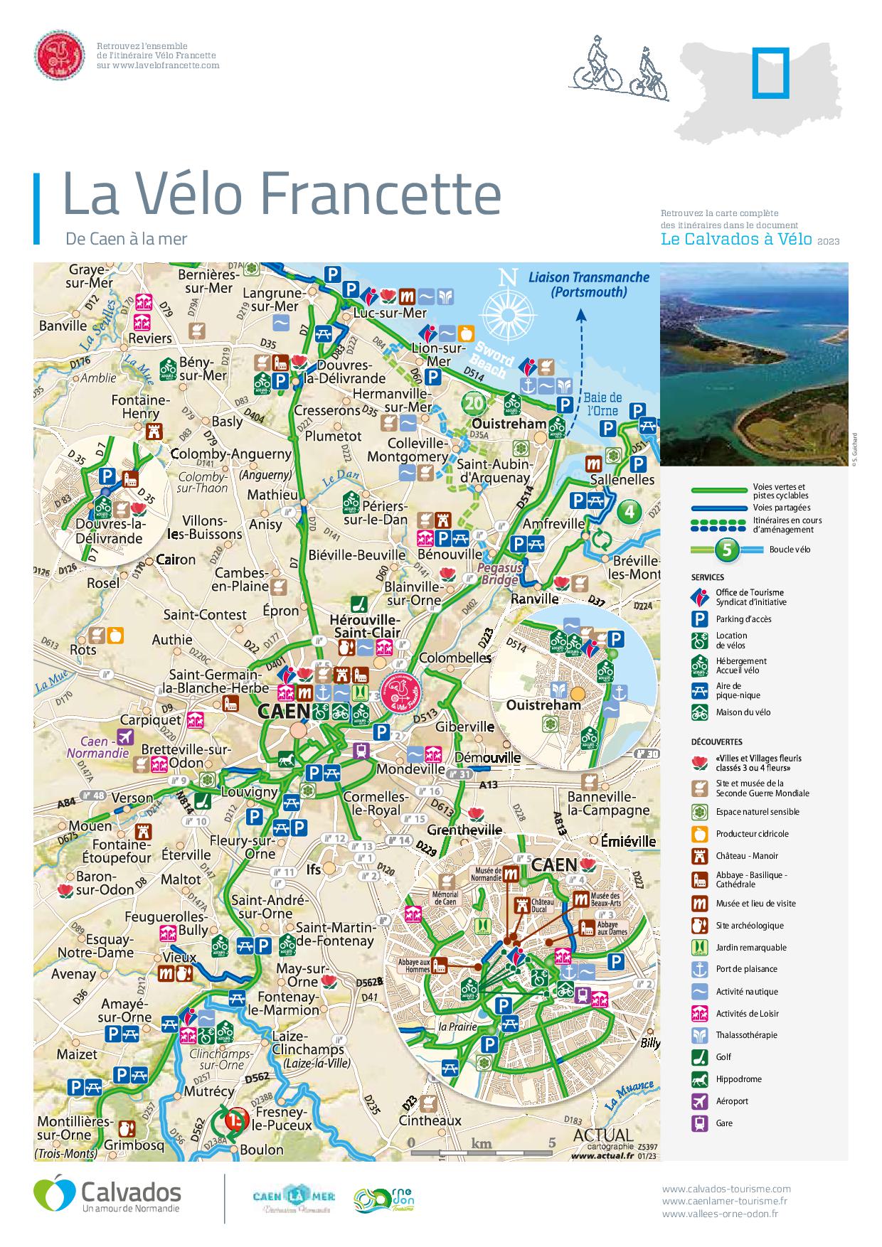 Plan de l'itinéraire vélo La VéloFrancette 2023