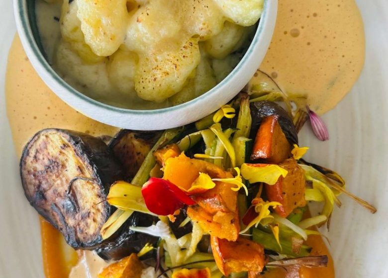 Gnocchis gratinés, légumes de saison