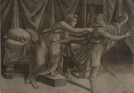 Gravure Joseph et la femme de Putiphar de M. Riamond, Musée des Beaux Arts de Caen