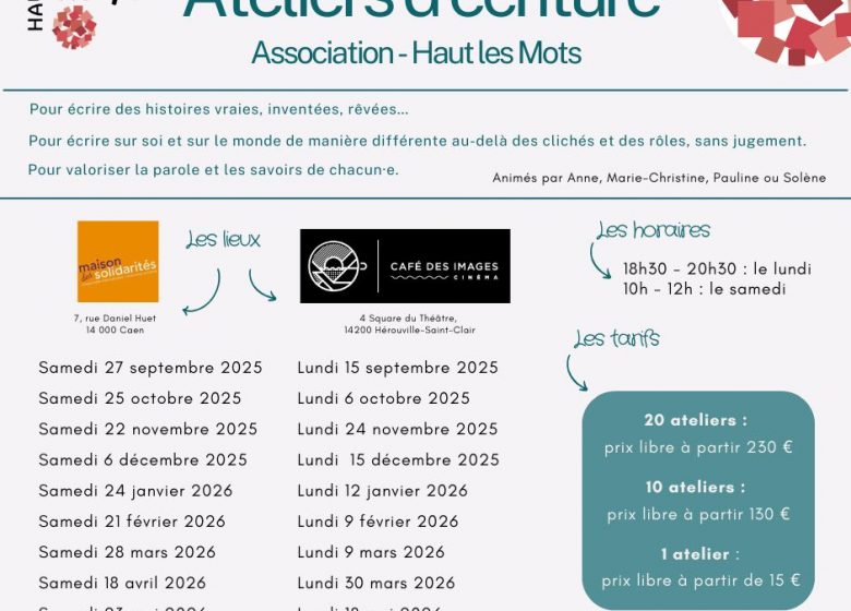 Ateliers d&rsquo;écriture