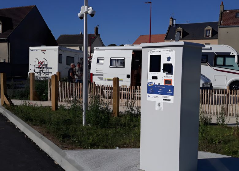 Aire de service camping cars Lion sur mer Normandie