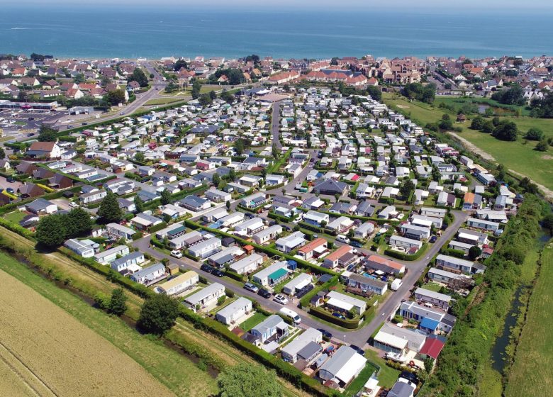 vue aérienne du camping-colleville montgomery