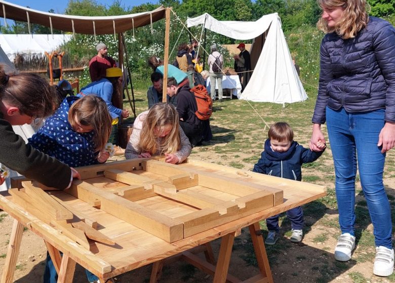 montage d&rsquo;un pan du château