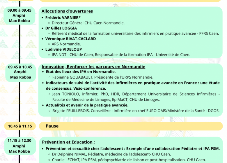4ème Séminaire Normand des Infirmiers en Pratique Avancée - Juin 