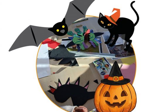 affiche atelier masque halloween ai